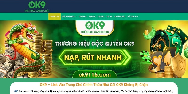 Trang chủ nhà cái OK9 chính thức